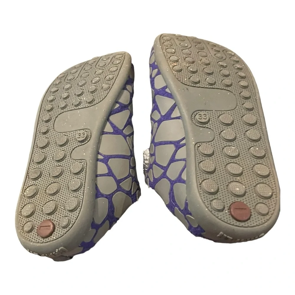 Camper Wabi Wool Slippers Blue and Grey Size 33